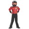 Boy's Turbo Racer Costume Red and Black Motorsport Jumpsuit with Helmet